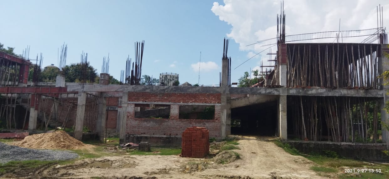 The time has passed, only sixty percent of the auditorium could be constructed
