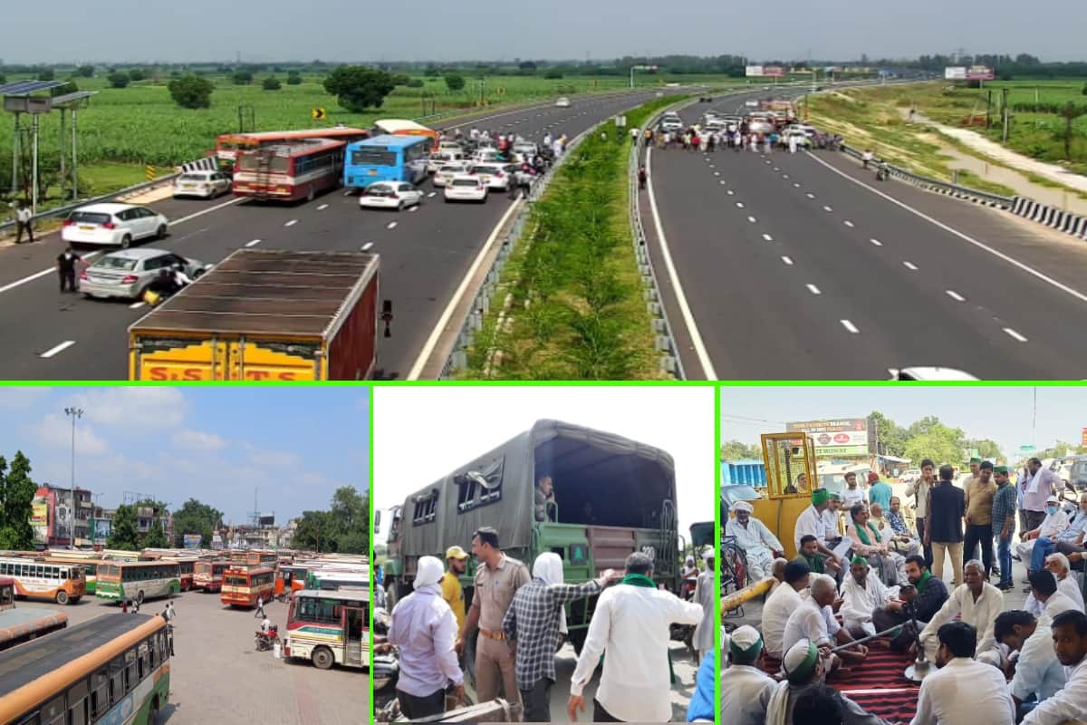 Bharat Bandh: Hookah Choupal on highway in Meerut, public is suffering due to Chakka jam of farmers