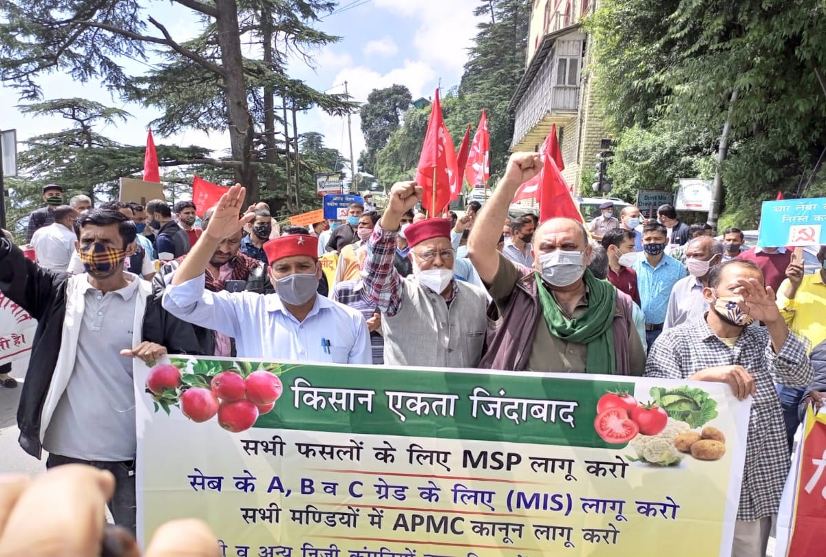 The effect of the bharat bandh of farmers organizations also in Himachal, many places protest, buses did not ply on interstate routes