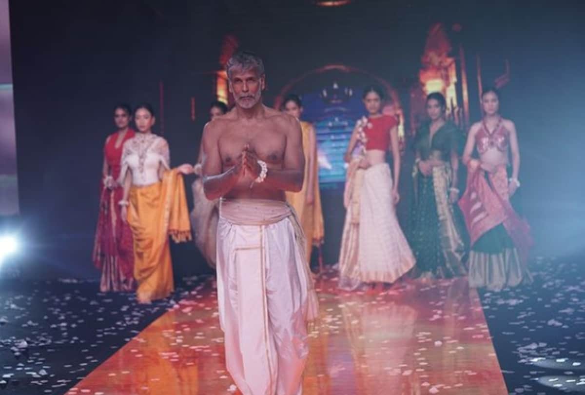 Milind Soman sets the ramp on fire in a dhoti After 26 years of Made in india