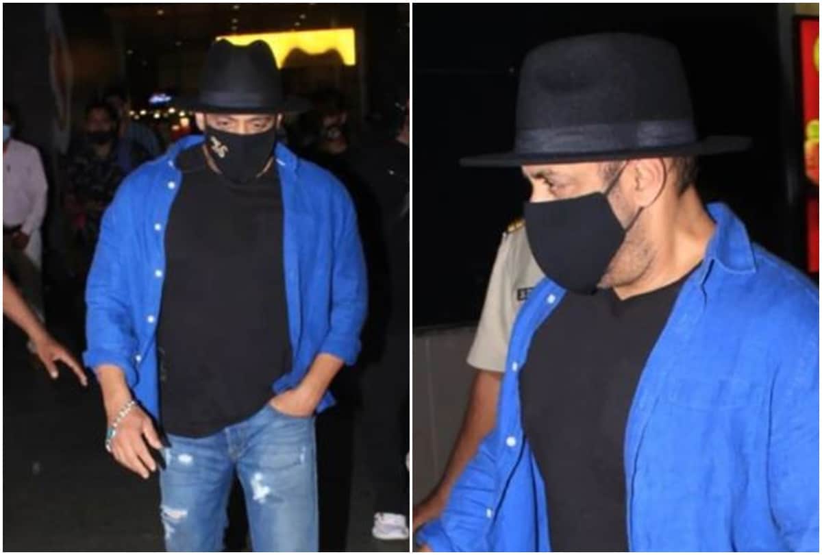Salman khan spotted at airport wearing mask upside down users trolled hilariously
