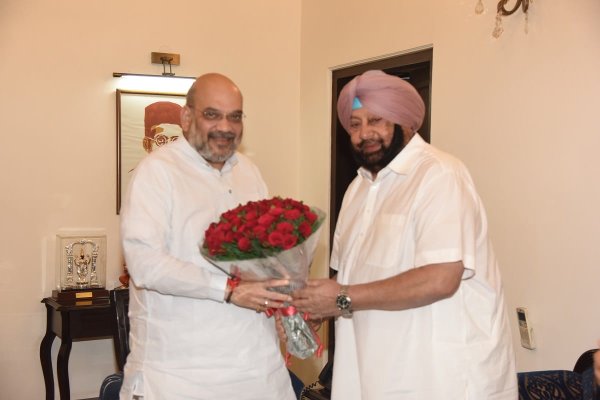 अमित शाह के साथ कैंप्टन अमरिंदर सिंह