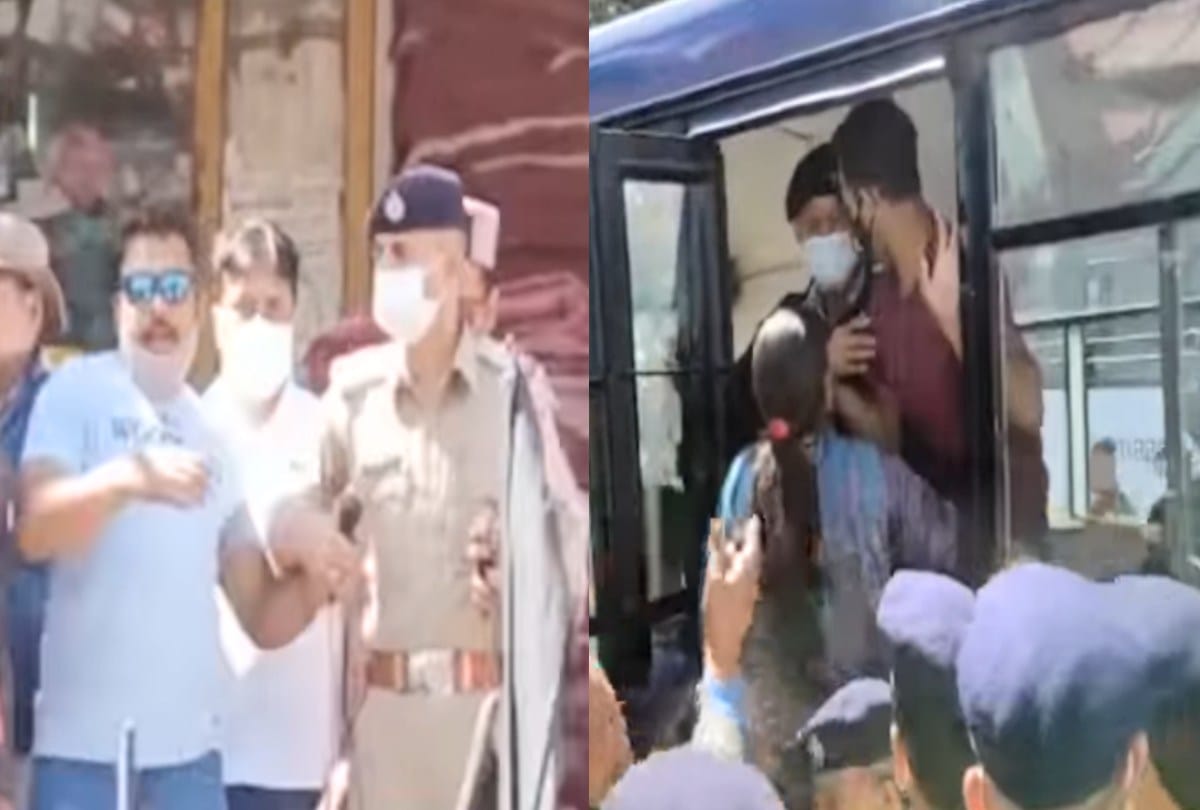 Ruckus of Congressmen standing to show black flags to CM in kinnaur, dhakka mukki with police