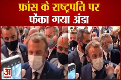 french president emmanuel macron hit with egg video viral