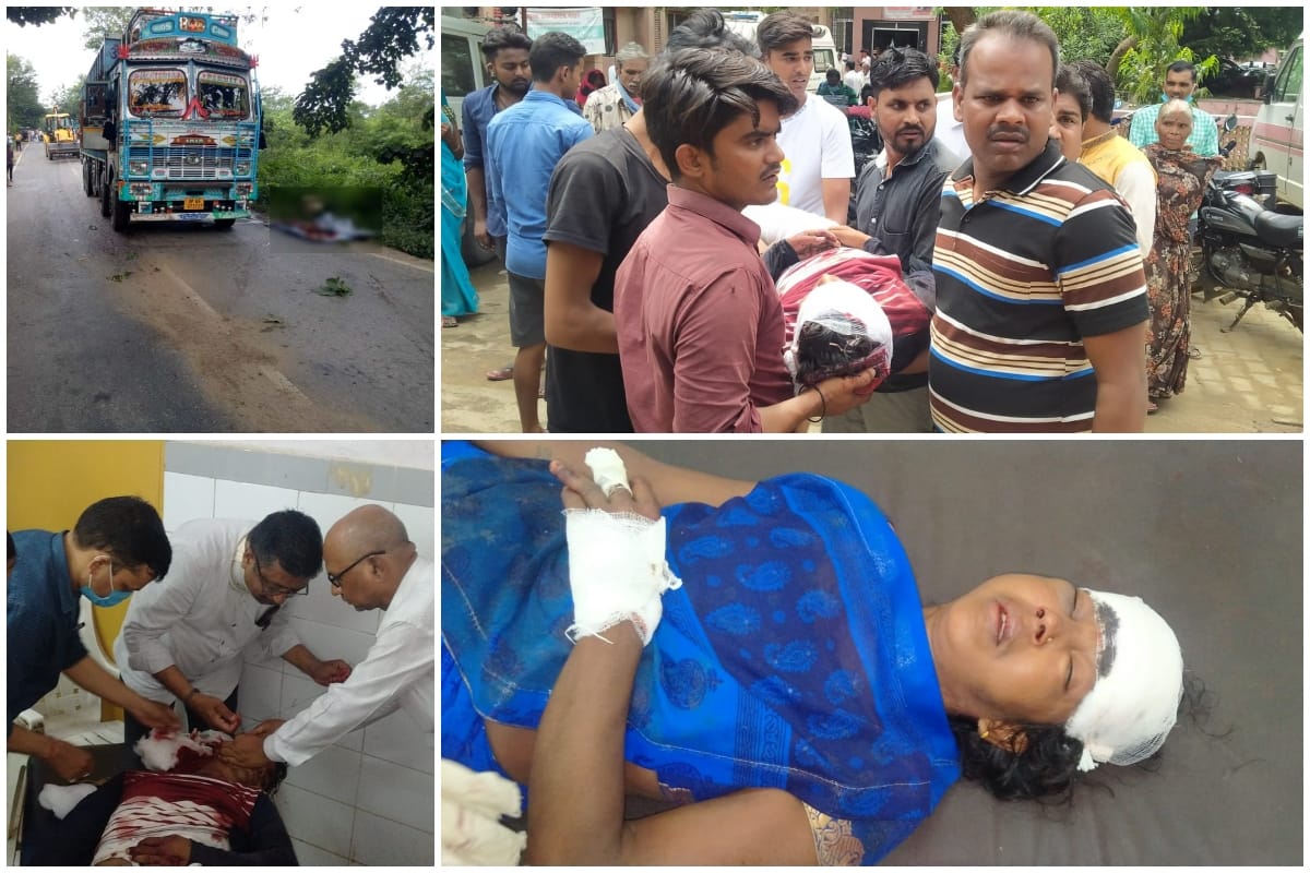 Accident in Sonbhadra Two killed in collision between car and tempo, youth dies after being crushed by truck