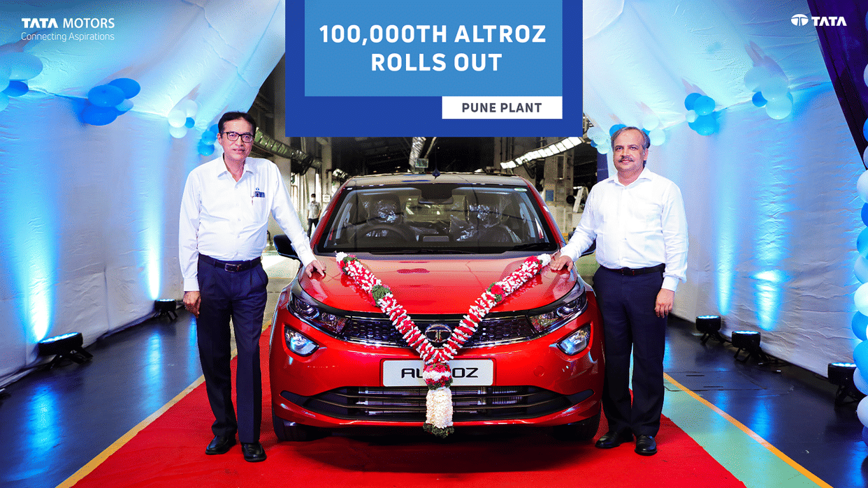 Tata Altroz Tata Motors announces Altroz premium hatchback reaches production milestone of one lakh units within 20 months launch