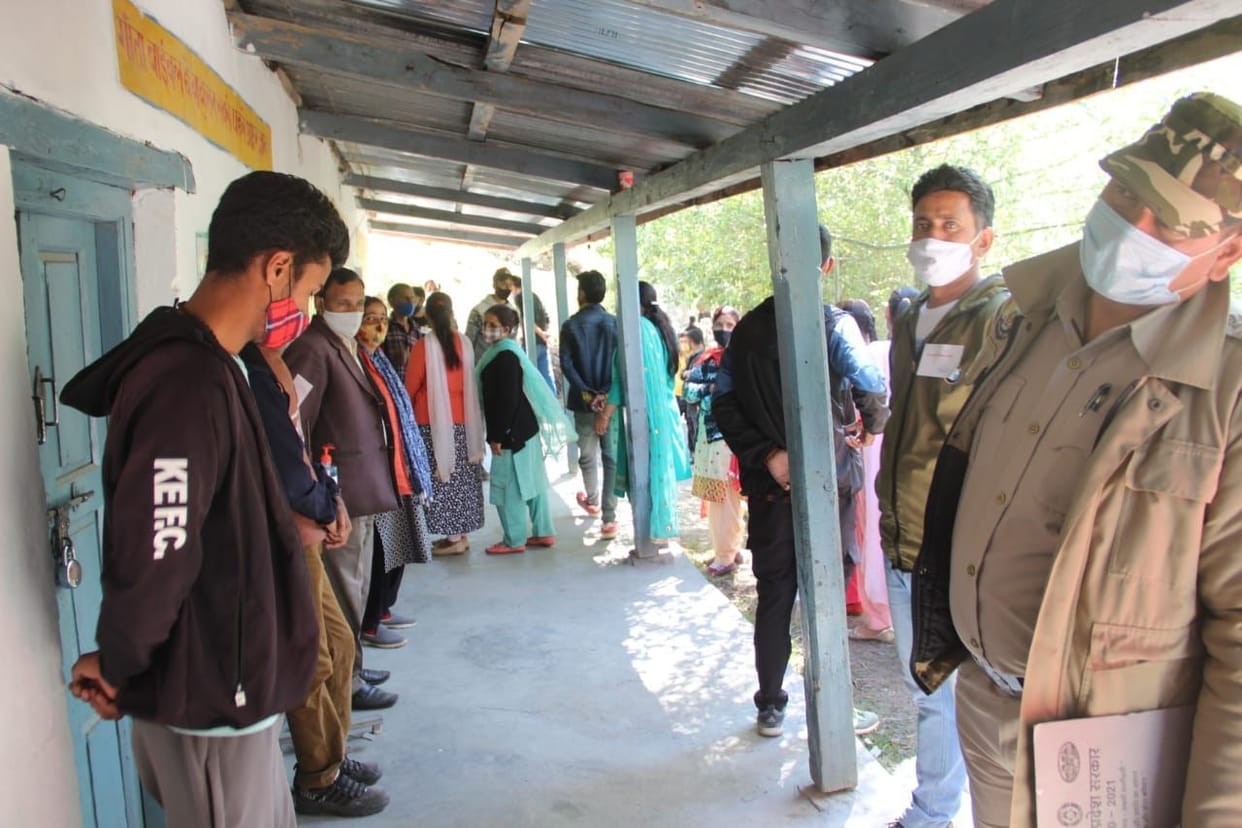 82.64 percent voting in ten panchayats of Pangi