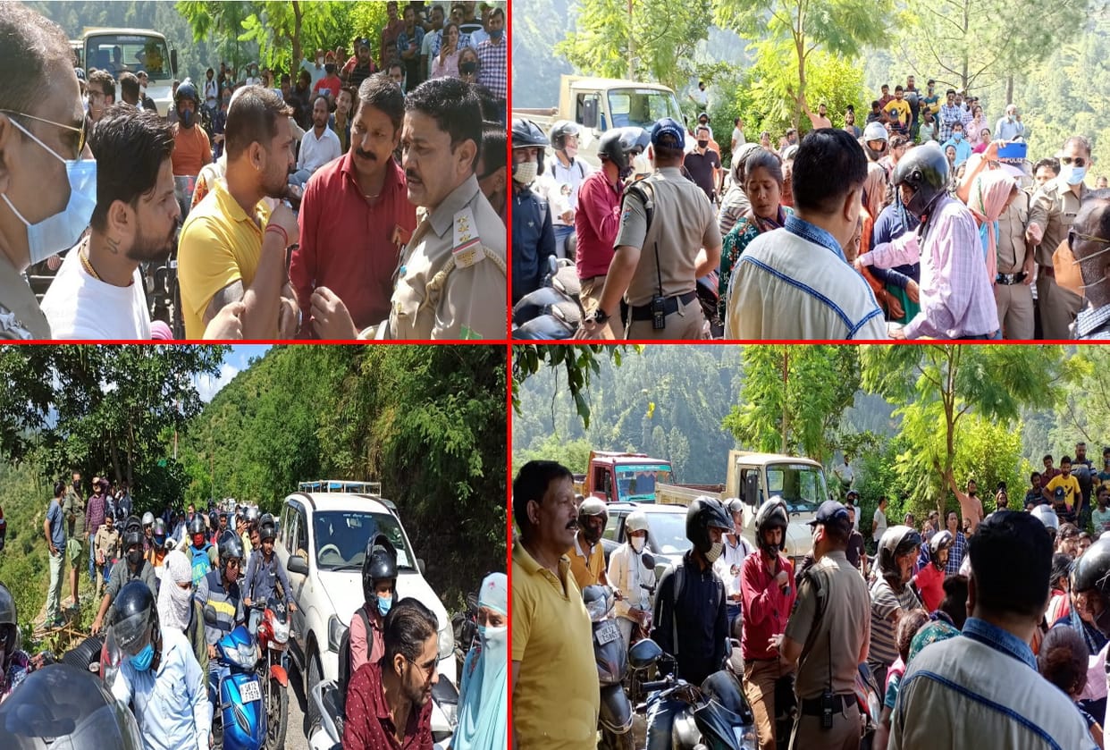 uttarakhand news: women traffic jam pauri highway on demand of cage trap for leopard