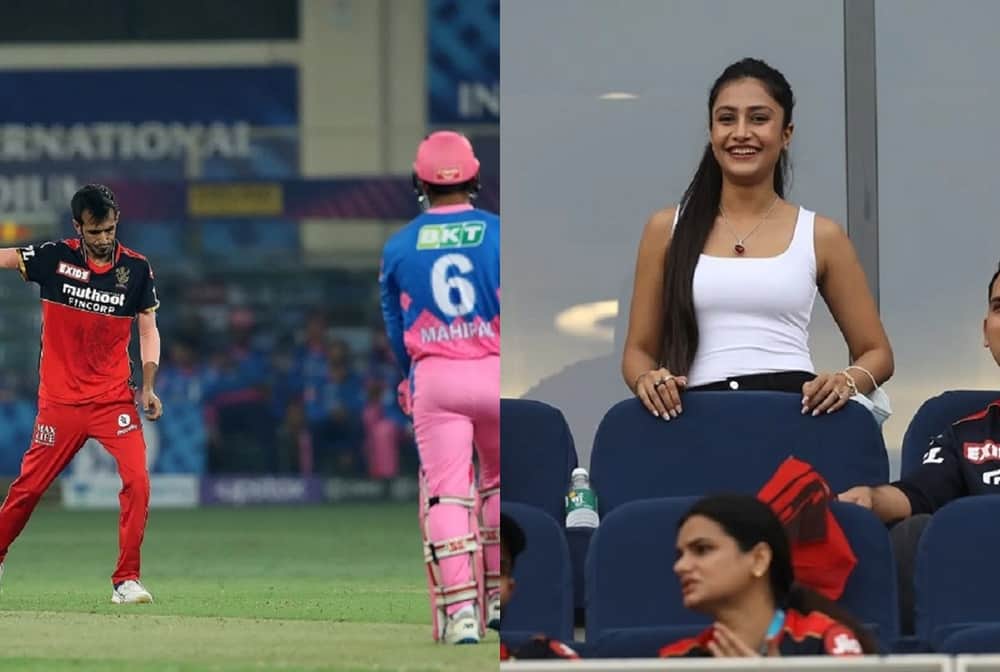 RR vs RCB, IPL 2021: royal challengers bangalore VS rajasthan royals match pics, Dhanashree Verma, Yuzvendra Chahal