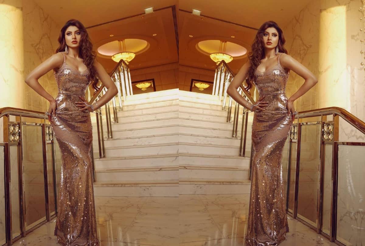 urvashi Rautela Bold Photoshoot in Golden Gown