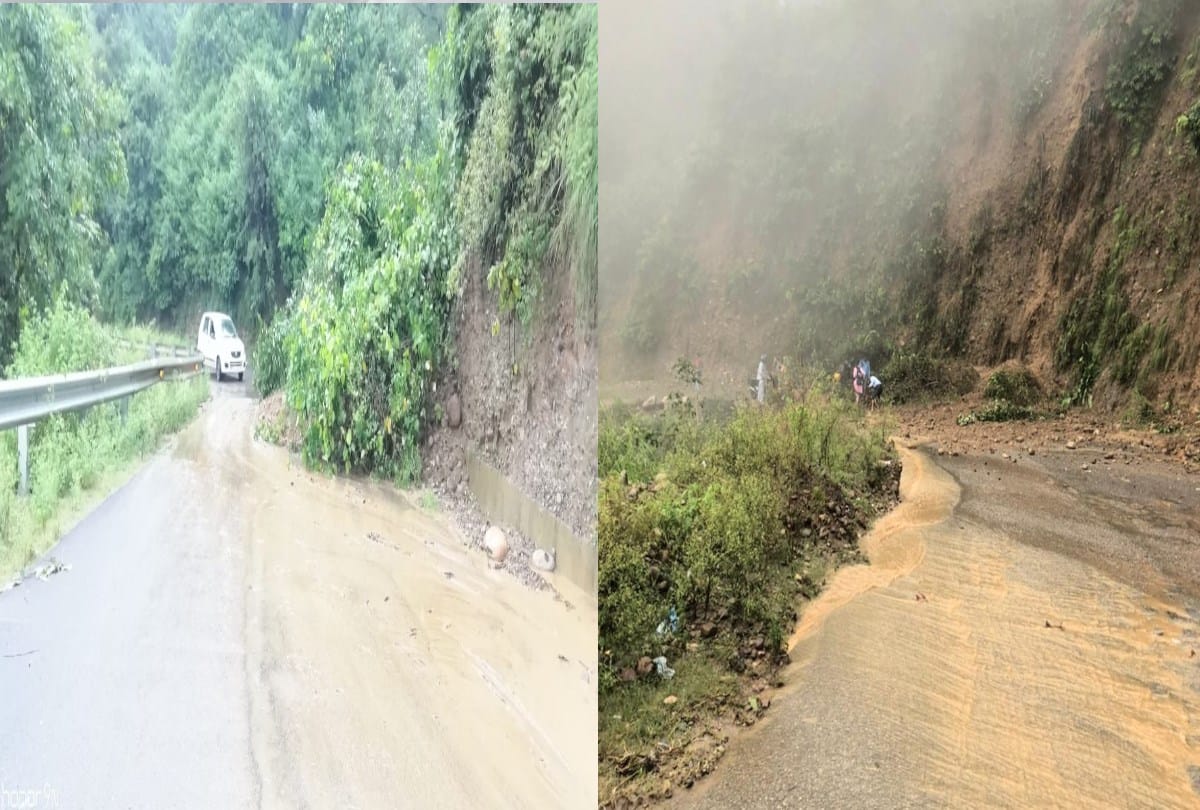 himachal weather today: heavy rainfall alert in state, Landslide on Mataur-Shimla National Highway, stone fell on car