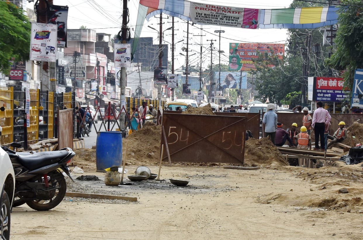 Sewer line work accelerated, waiting for road to be built