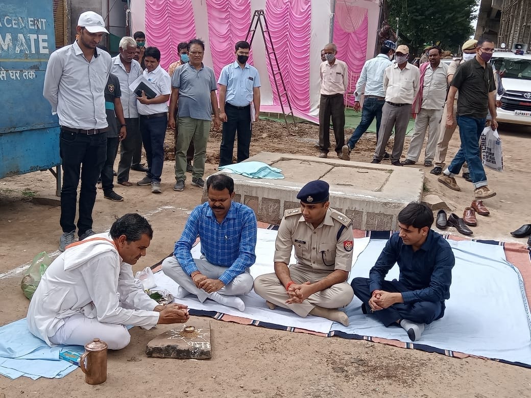 foundation stone laying, overbridge, devgarh crossing