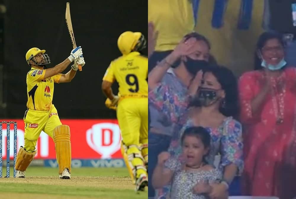 CSK vs SRH, IPL 2021: Chennai Super Kings VS SUNRISERS HYDERABAD Match Pics,Dhoni finishes off in style, sakshi dhoni reaction