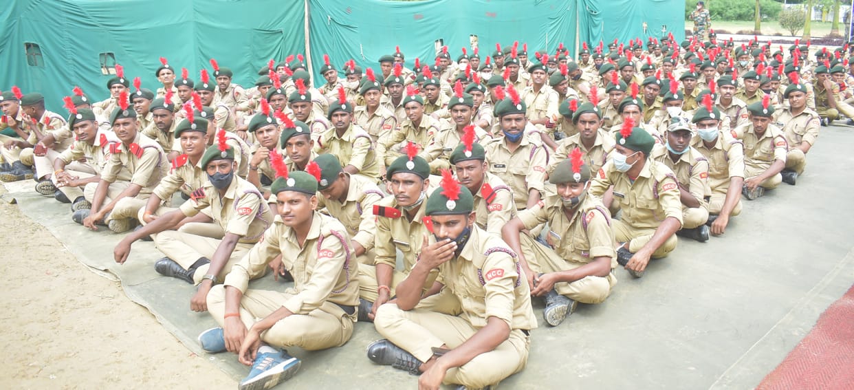 Cadets held a rifle in their hands, hit the target