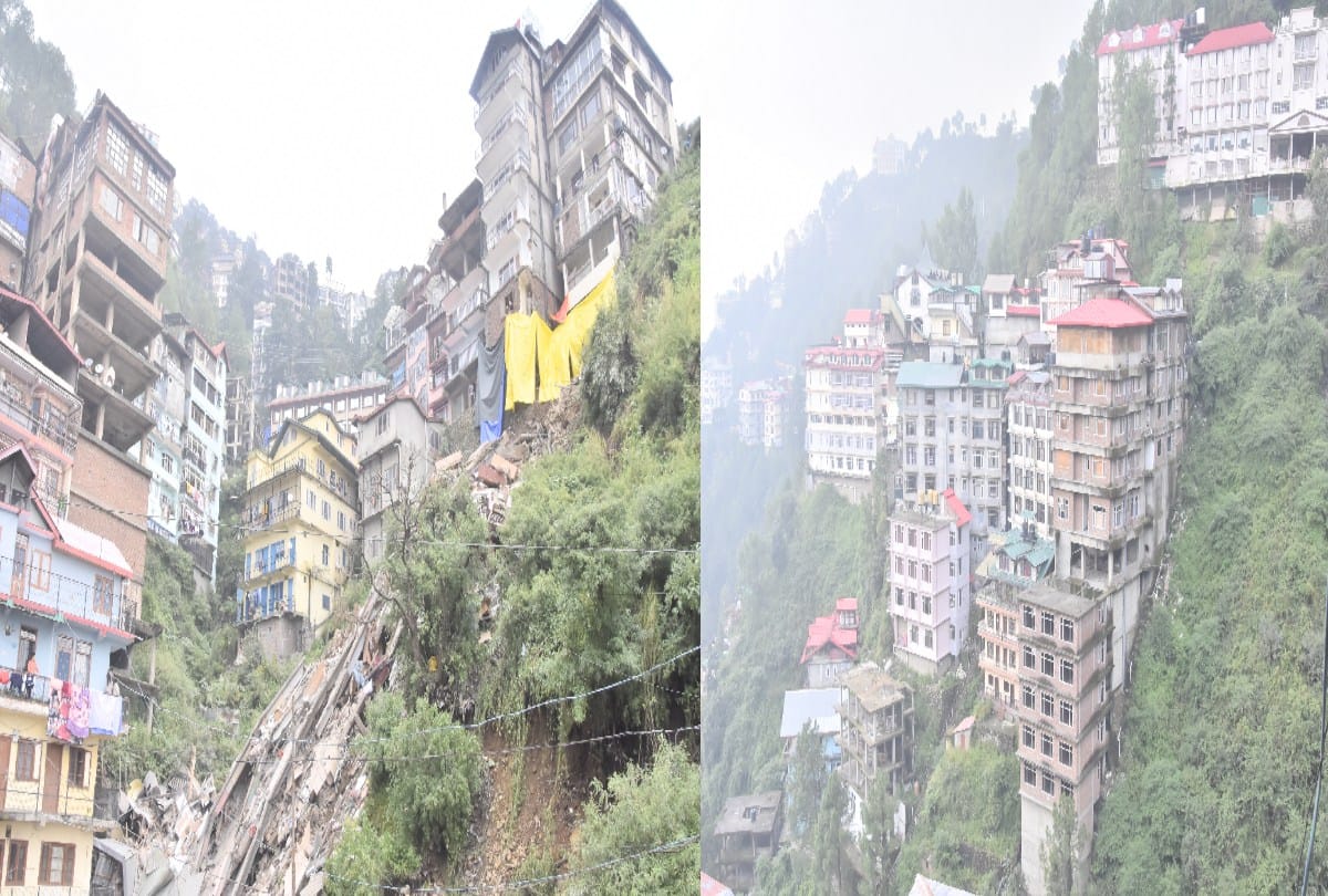 Danger remains in Kachha Ghati shimla, two five storey buildings can collapse anytime