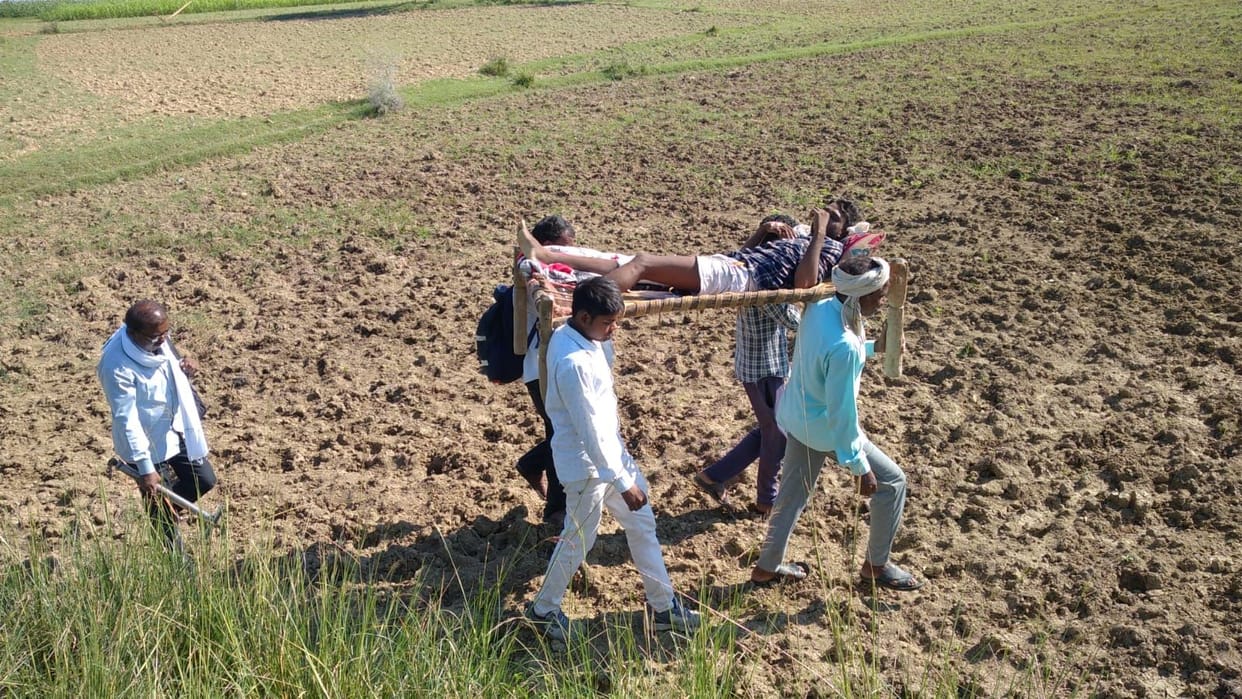 There is no road in the village, the patient reached the hospital on the cot