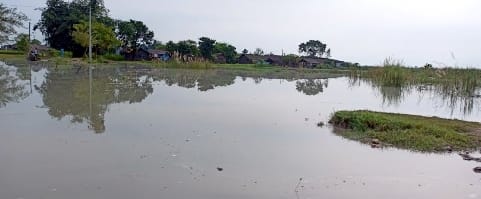 Water filled in new Pind village due to closure of Ghaghra barrage