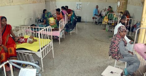 Two police personnel including six children suffering from fever