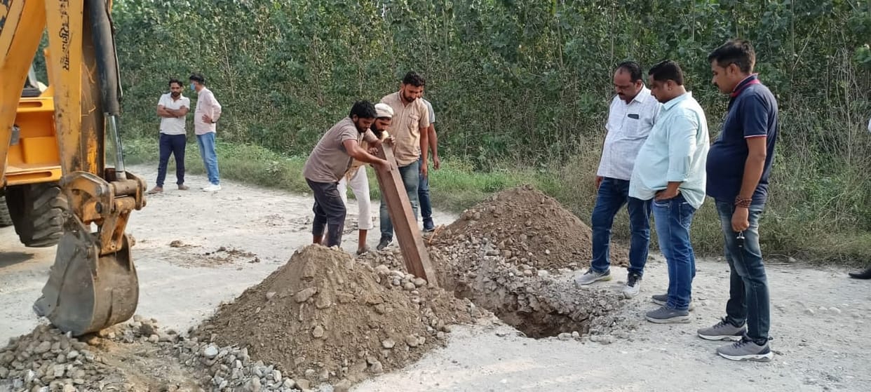 Police dug roads at many places to stop illegal mining
