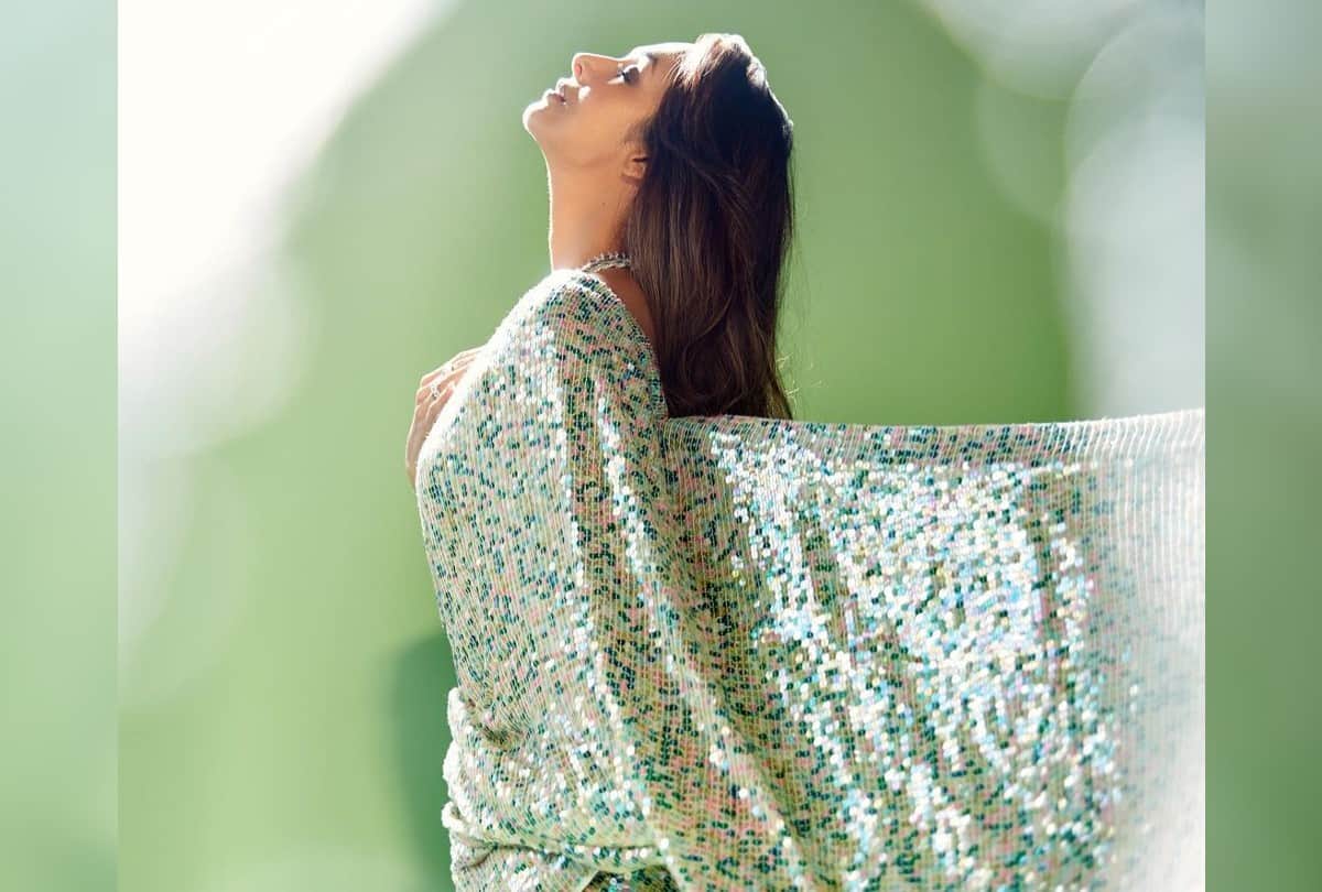 Malaika arora traditional look in Green Sequin Saree Photos