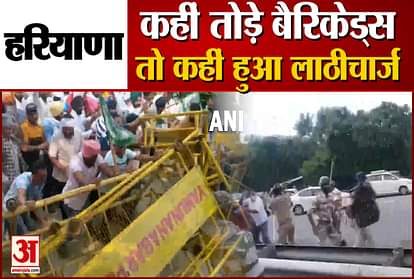 Haryana Police baton-charge people protesting over delay in paddy procurement at  Panchkula