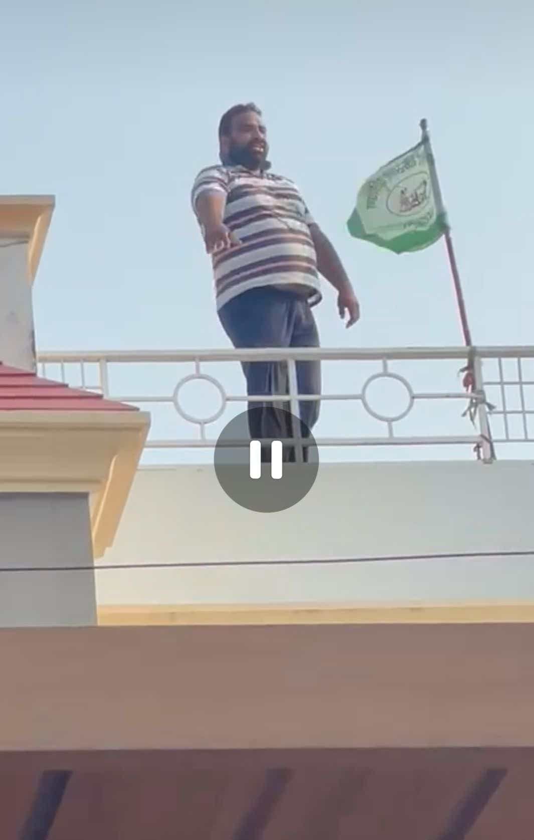 The flag of the farmer movement was hoisted on the Guhla MLA's kothi.