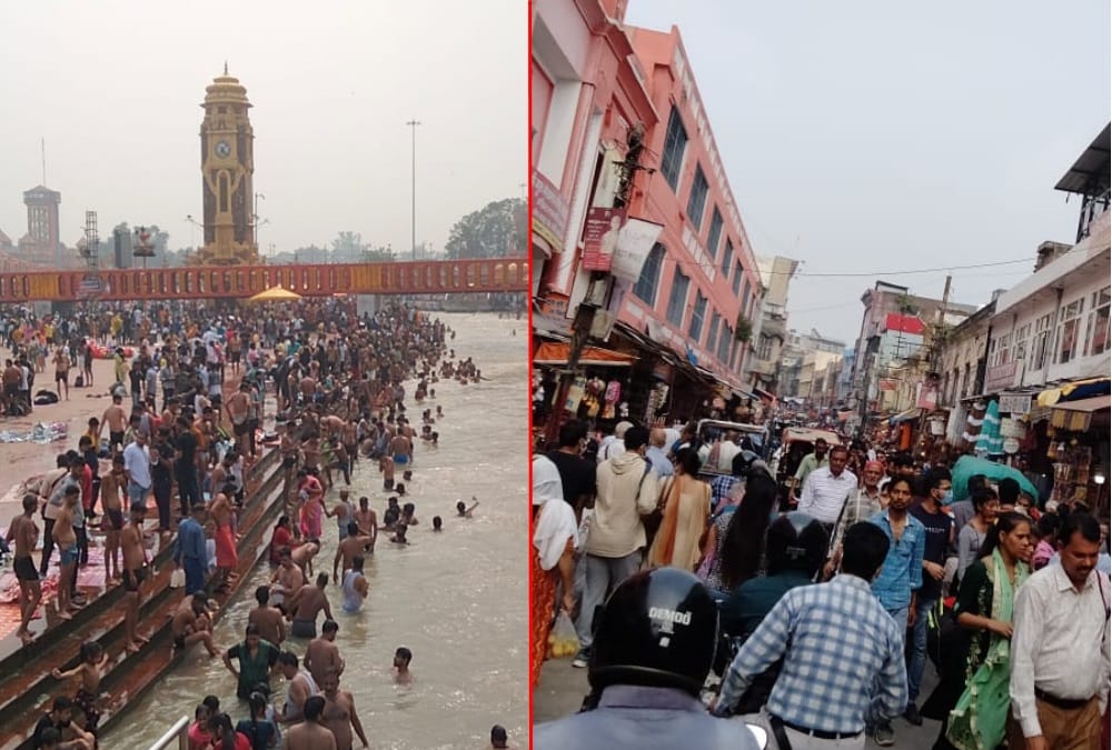 Uttarakhand News: Tourist Huge Rush in Haridwar Har Ki pauri and Market on Weekends Photos