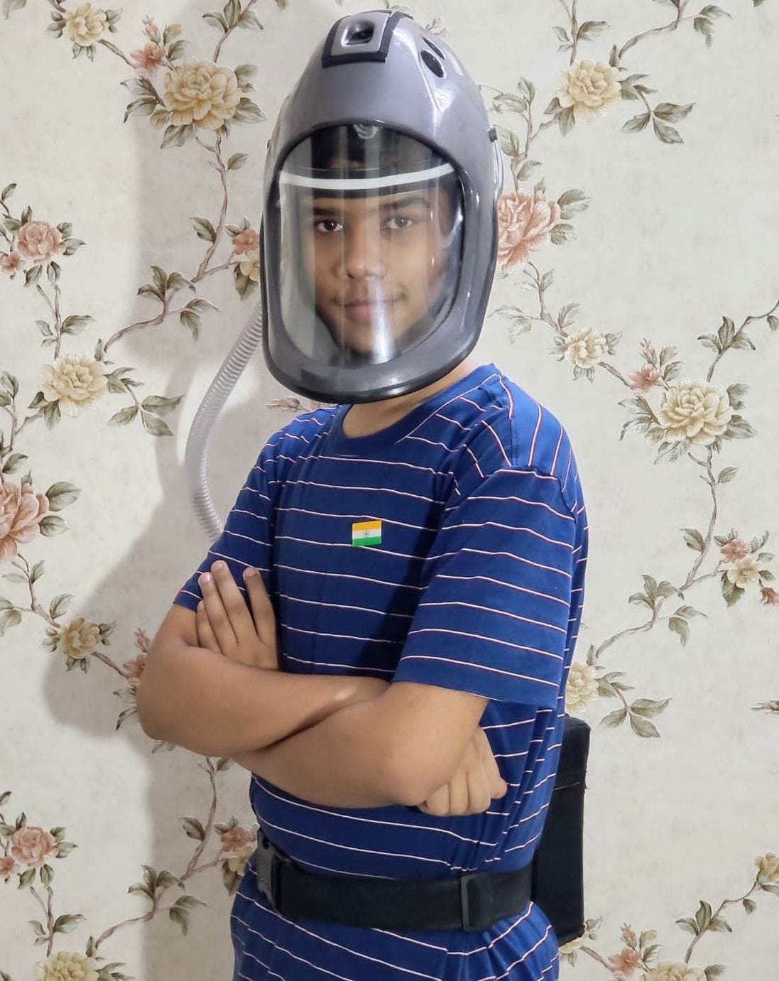 Class X student made co-terminator shield, claims to provide cooling to PPE insect
