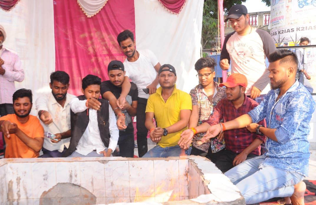B.Sc students' intellect-purification yagya in protest against the result