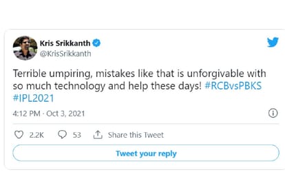 Controversial decesion of third umpire in PBKS and RCB match see twitter reactions