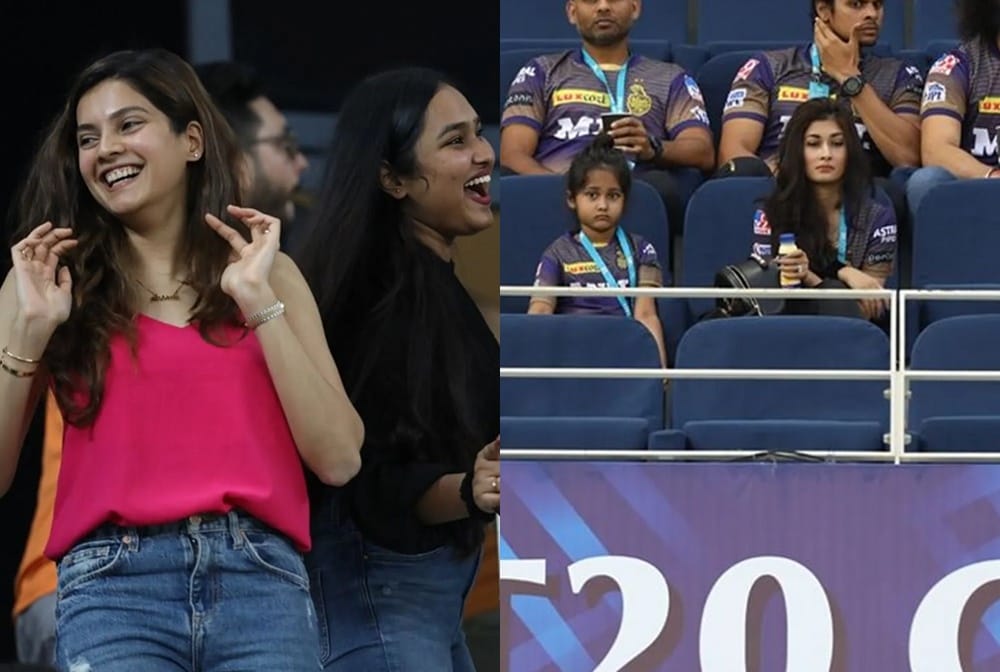 KKR vs SRH IPL 2021, KOLKATA KNIGHT RIDERS vs SUNRISERS HYDERABAD Shakib wife Umme Ahmed Shishir and Manish Pandey wife Ashrita Shetty in stadium