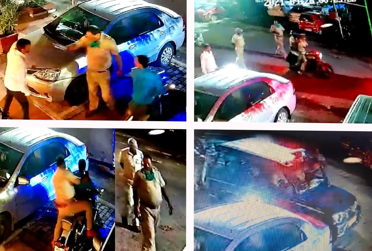 Manish Gupta Gorakhpur Murder Case: Policemen cought out of cctv hotel by holding hands and feet of Manish Gupta