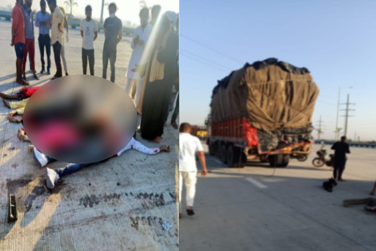 five member of a family died in an accident today on Delhi meerut expressway while returning from delhi airport to Bijnor