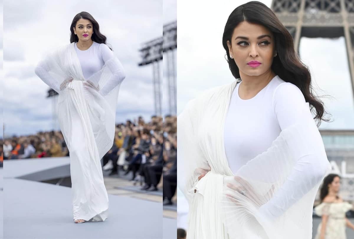 Aishwarya Rai looked beautiful in a white gown at Paris Fashion Week fans praised