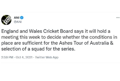 England cricket board will take decision on ashes series in a meeting this week