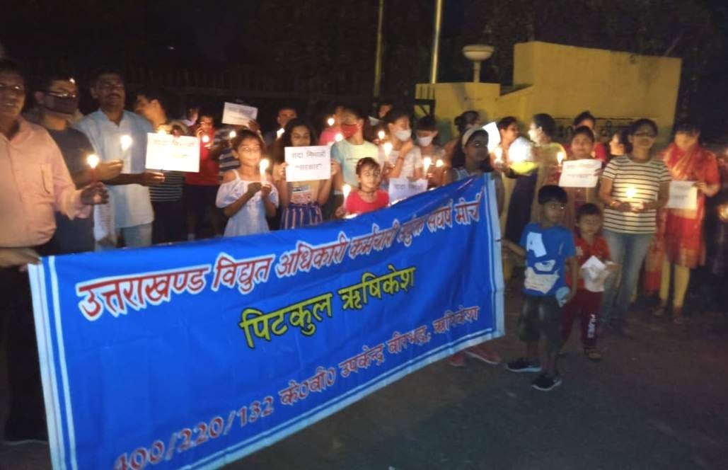 Candle march taken out from Pitkul sub station regarding demands