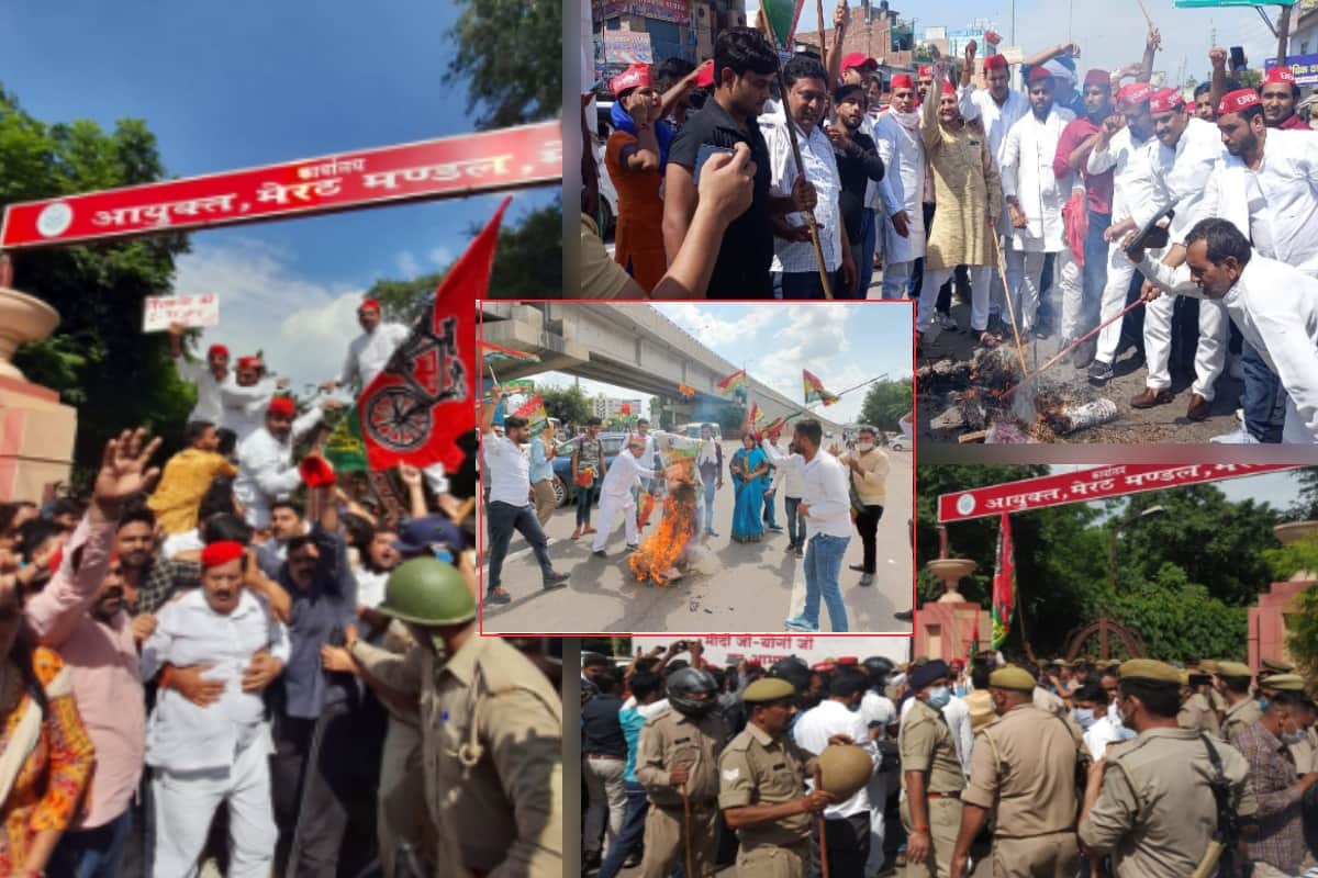 UP News: The farmers have protest in many places in Saharanpur and Meerut after Lakhimpur Kheri incident