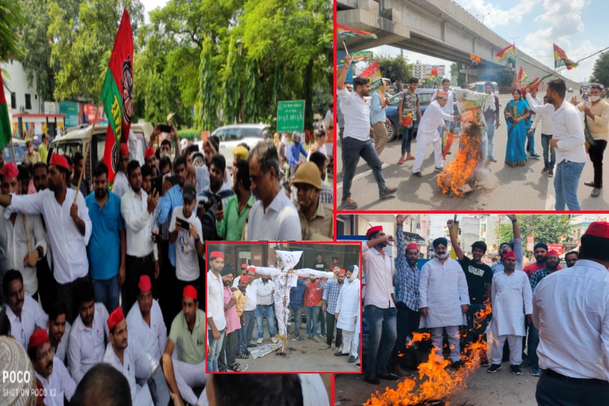 Lakhimpur voilence: Opposition parties burnt effigies of the state government in Meerut, calling the government dictator
