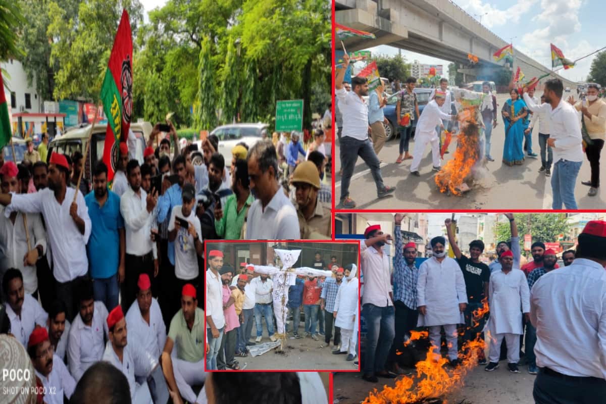 UP News: The farmers have protest in many places in Saharanpur and Meerut after Lakhimpur Kheri incident