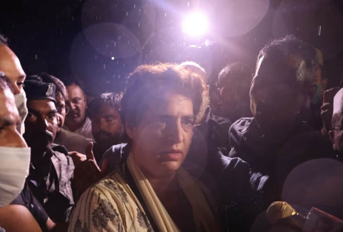 Drone camera over a room where priyanka gandhi is detained.