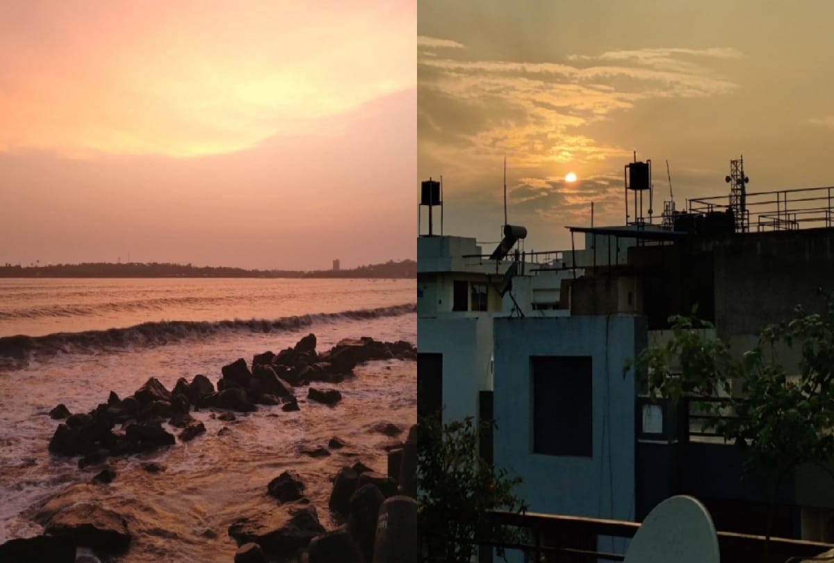 A complete feeling of sunset wonderful moment of enjoying sunset on a tiring day