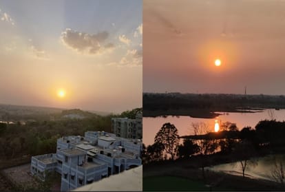 A complete feeling of sunset wonderful moment of enjoying sunset on a tiring day
