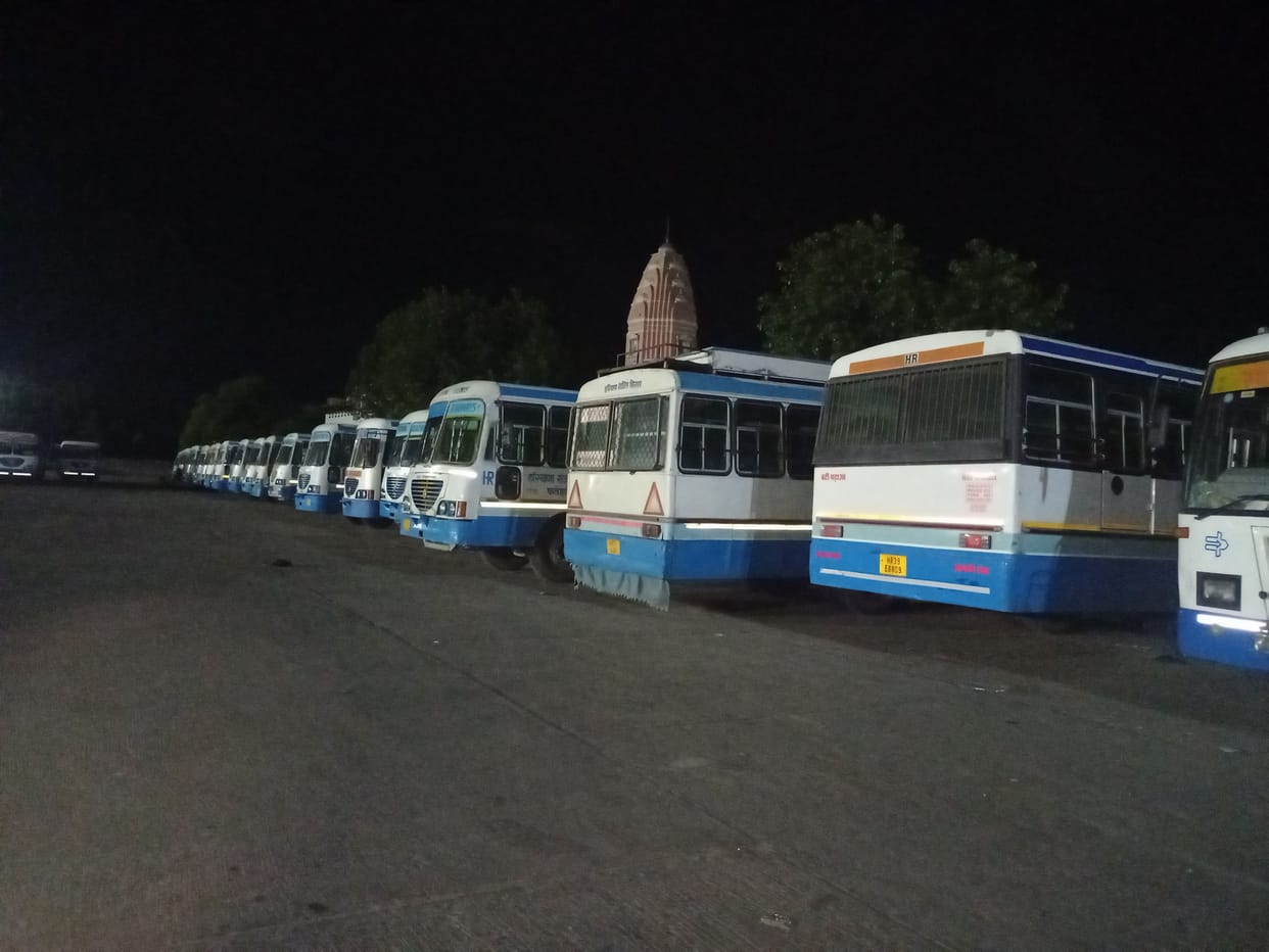 bus service stopped due to jaam from Hisar