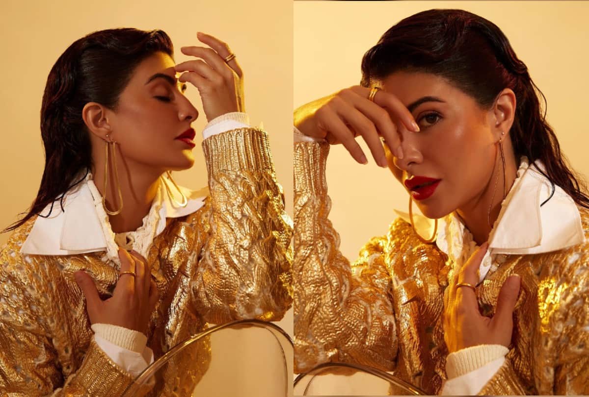 jacqueline Fernandez Wore Golden Sweater and Mini Skirt in Dance Plus