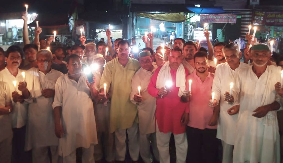 Candle march taken out in protest against Lakhimpur violence