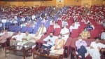 गुजवि में आयोजित कार्यक्रम के दौरान मौजूद विद्यार्थी व अन्य।