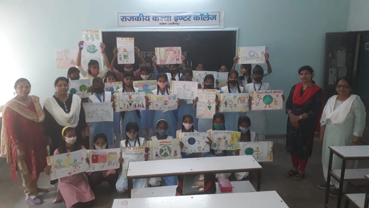 Aligarh: Young painters gave the message of cleanliness and health