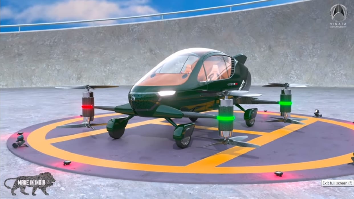First Flying Car in India Vinata Aeromobility unveils Asia first hybrid flying car at worlds largest Helitech Expo London