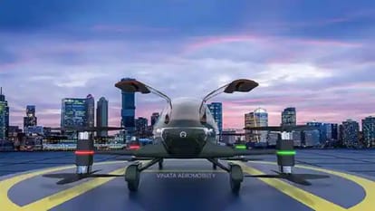First Flying Car in India Vinata Aeromobility unveils Asia first hybrid flying car at worlds largest Helitech Expo London